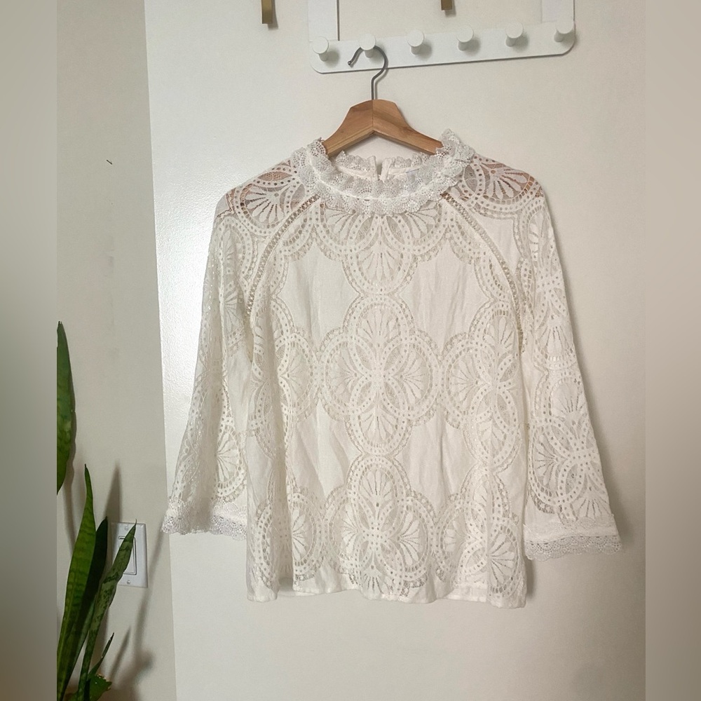 Oak + Shine White Lace Top
